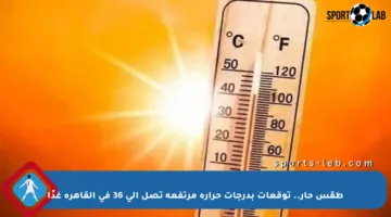 طقس حار.. توقعات بدرجات حرارة مرتفعة تصل إلى 36 في القاهرة غدًا